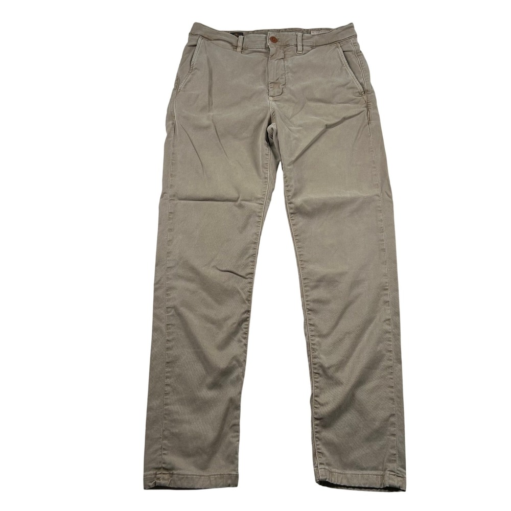 Faherty Pants Mens 31x30 Coastline Premium Chino Tailored Fit Olive Khaki Green